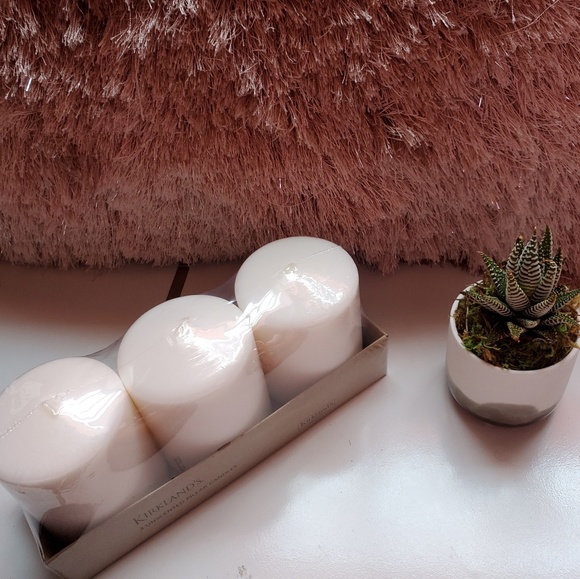 Kirkland's Accents Kirklands 3 Unscented Pillar Candles Poshmark